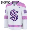 Børn NHL Seattle Kraken Trøje Tilpasset 2024-25 Fanatics Hockey Fights Cancer Practice Hvid